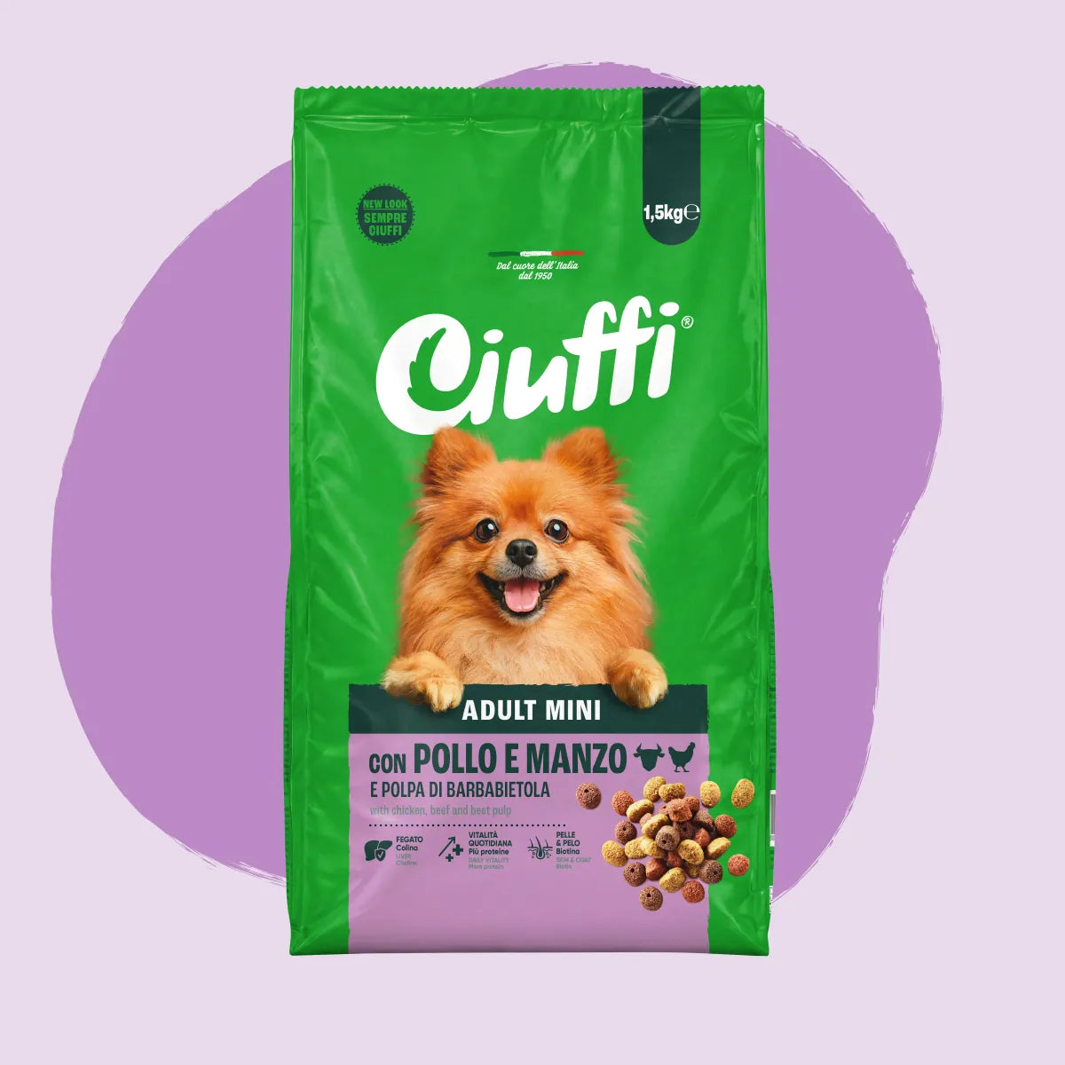 crocchette mini con pollo e manzo per cani adulti -1