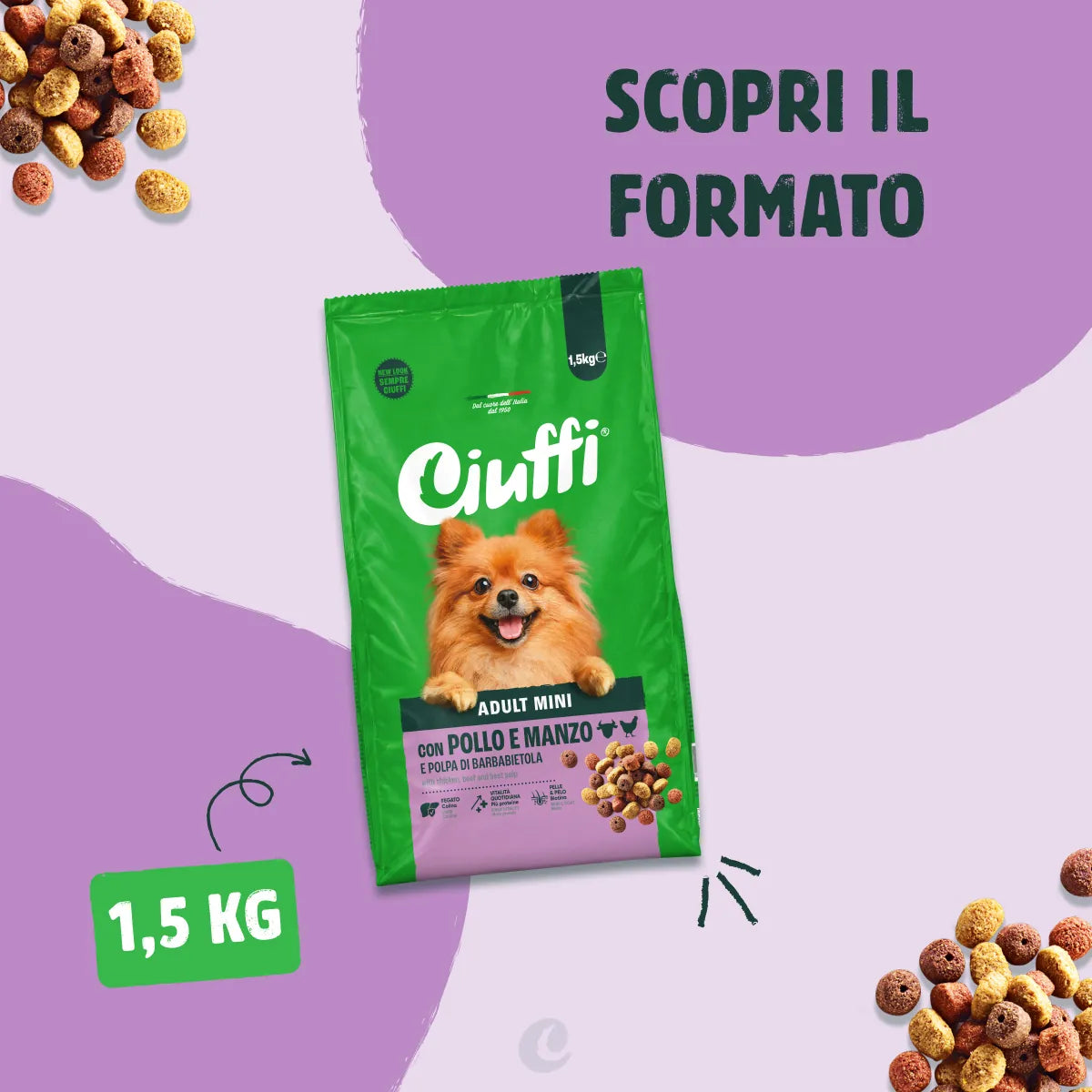 crocchette mini con pollo e manzo per cani adulti -3