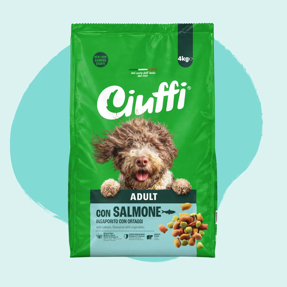crocchette con salmone per cani adulti -1